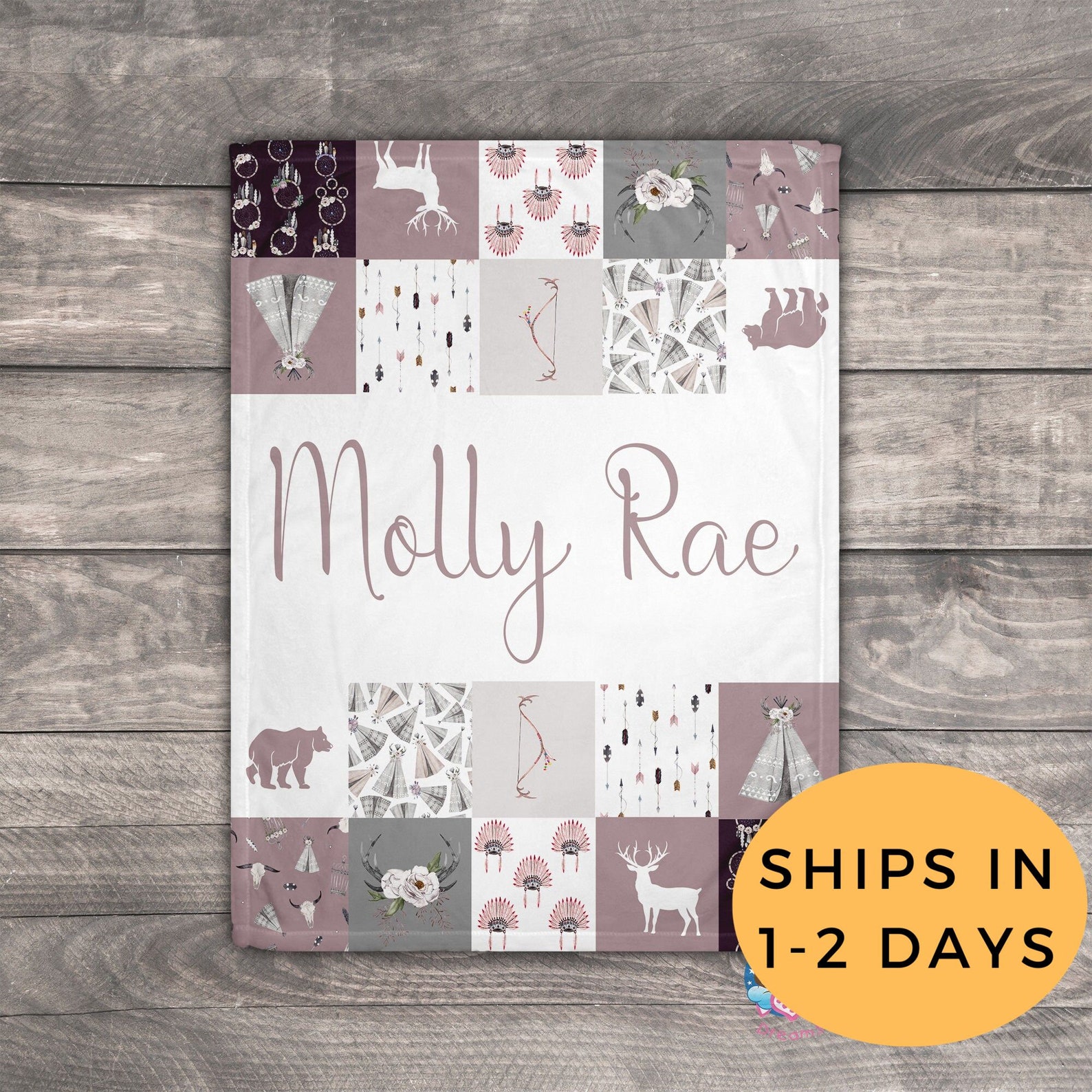 Woodland Blanket Personalized Baby Blankets Deer Baby Etsy