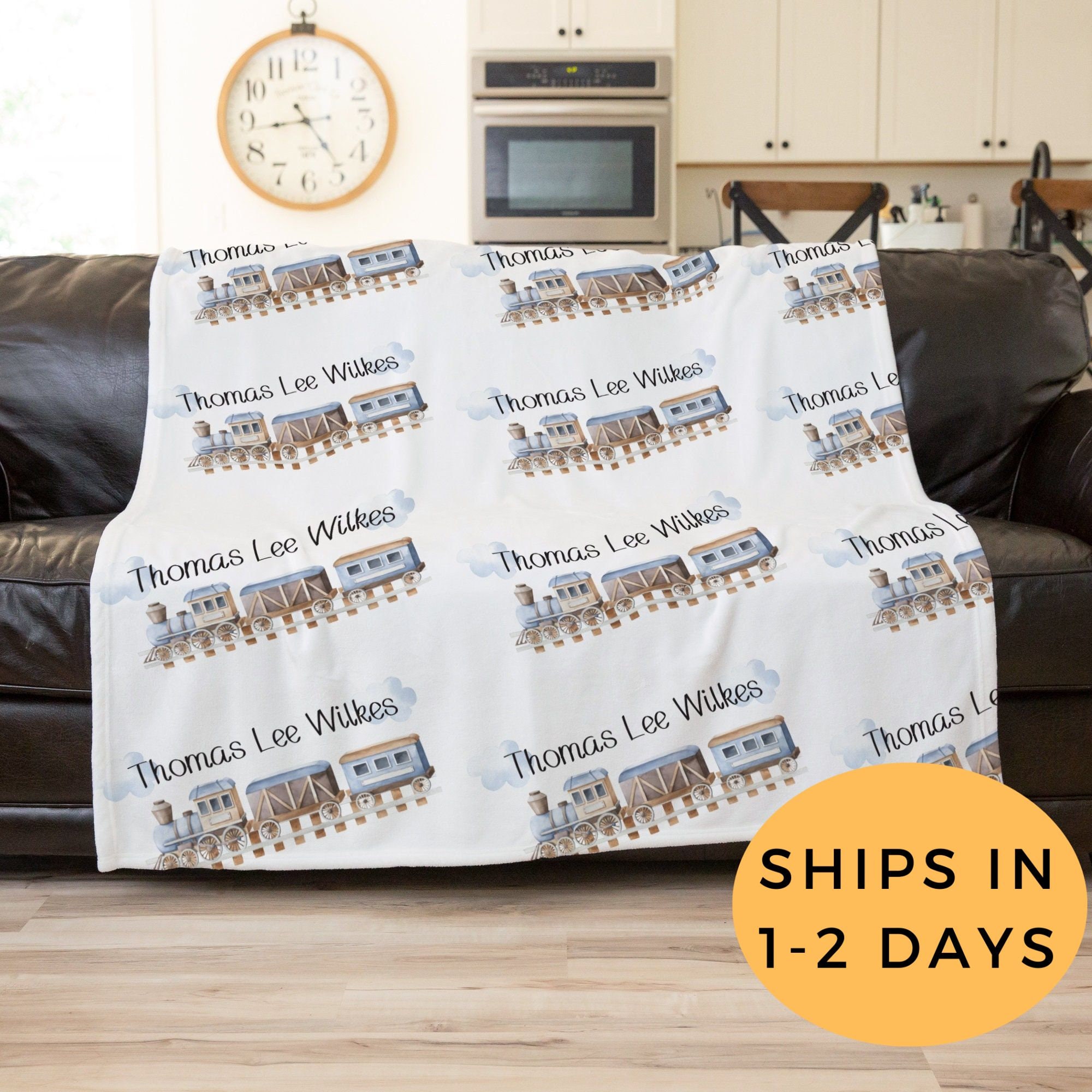 Train Blanket Personalized Baby Blanket Boy Custom Toddler Etsy