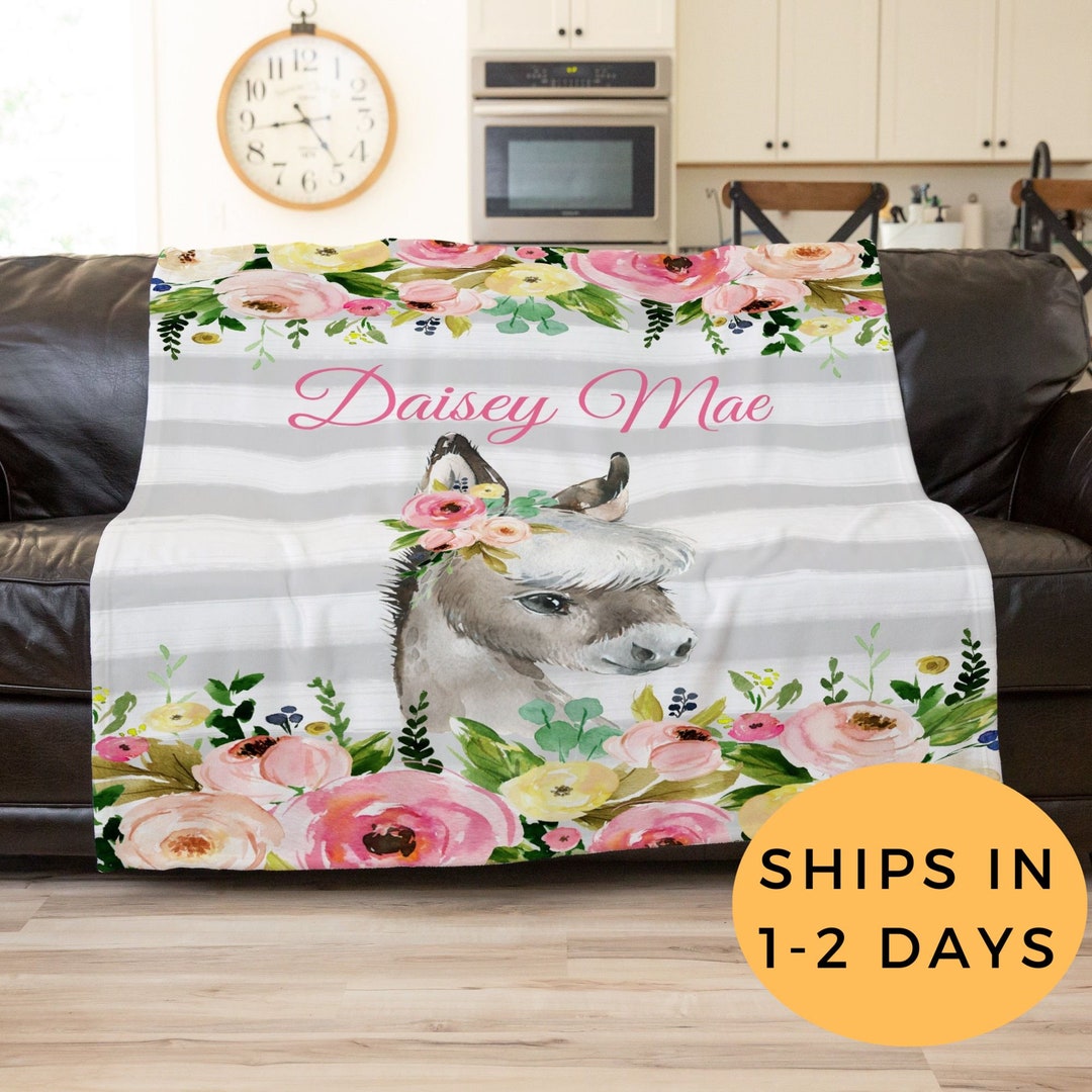 Donkey Blanket Custom Throw Blanket Personalized Blanket Etsy