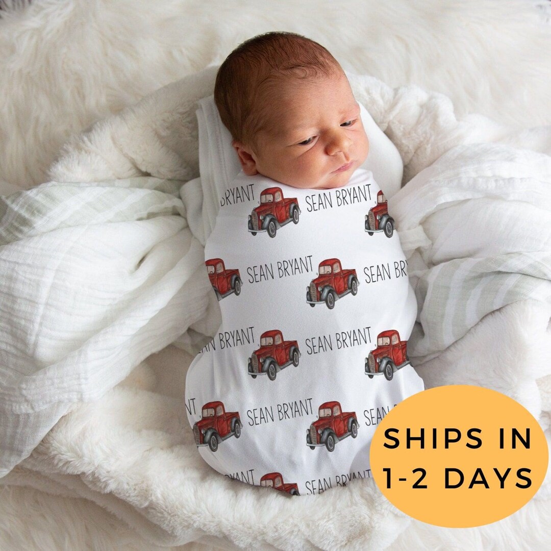 Truck Blanket Custom Swaddle Blanket Boy Baby Boy Swaddle Etsy