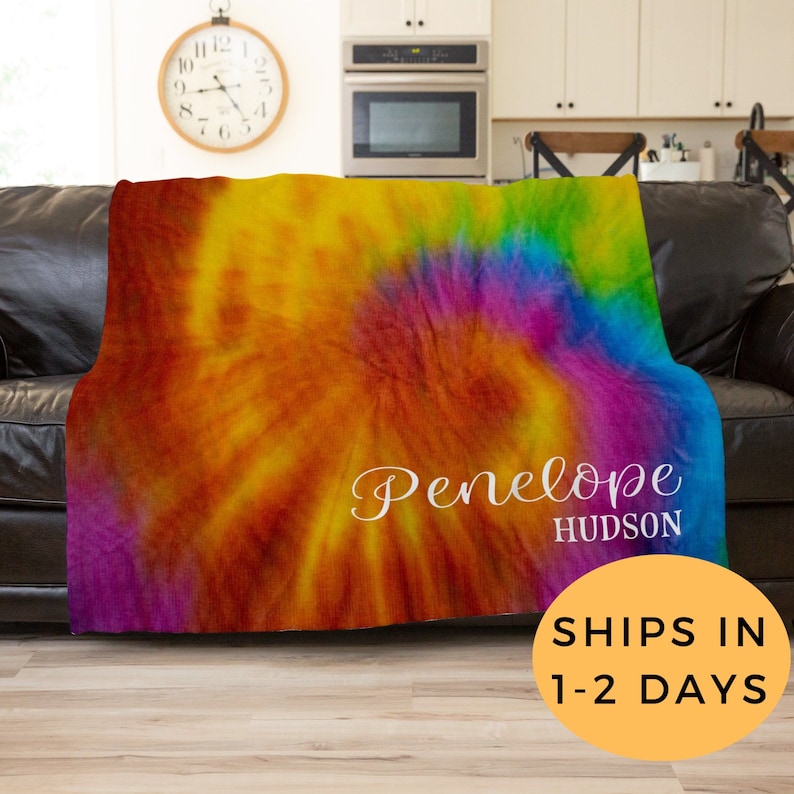 Personalized Blanket for Adults Tie Dye Blanket Boho Etsy