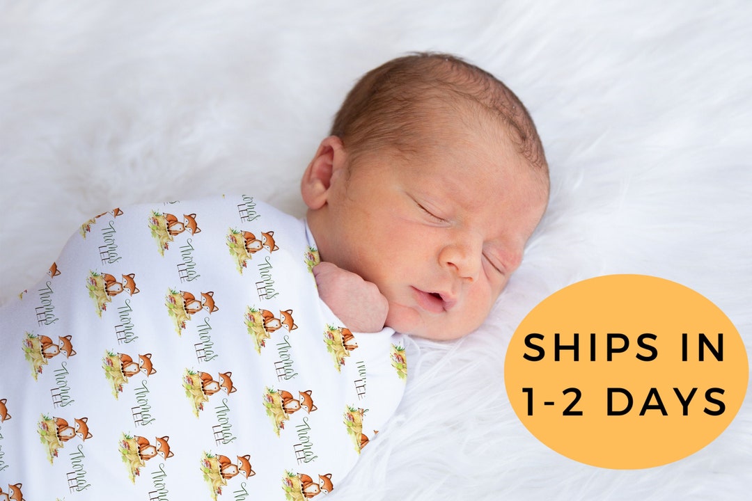Fox Swaddle Personalized Fox Swaddle Blanket Boy Customized Etsy