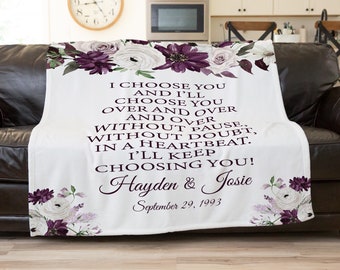 Personalized Blanket For Wedding, Custom Couch Blanket Wedding Gift, Throw Blanket Wedding, Housewarming Gift First Home, New Apartment