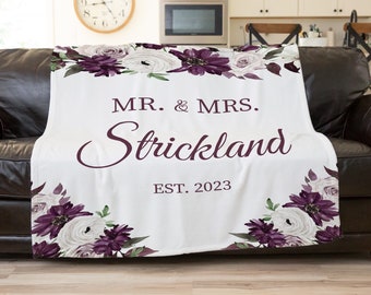 Mr And Mrs Blanket, Our First Christmas, Gift For Couple, Married 2022, New House Present, Couples Decoration, Wedding Blanket, Xmas Present