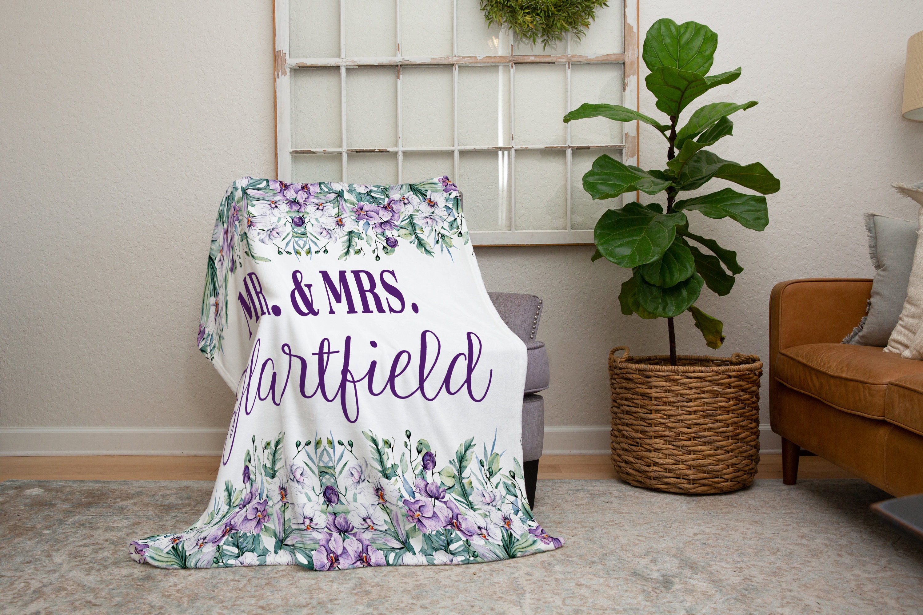 Monogram Blanket Adult Personalized Wedding Blanket Etsy