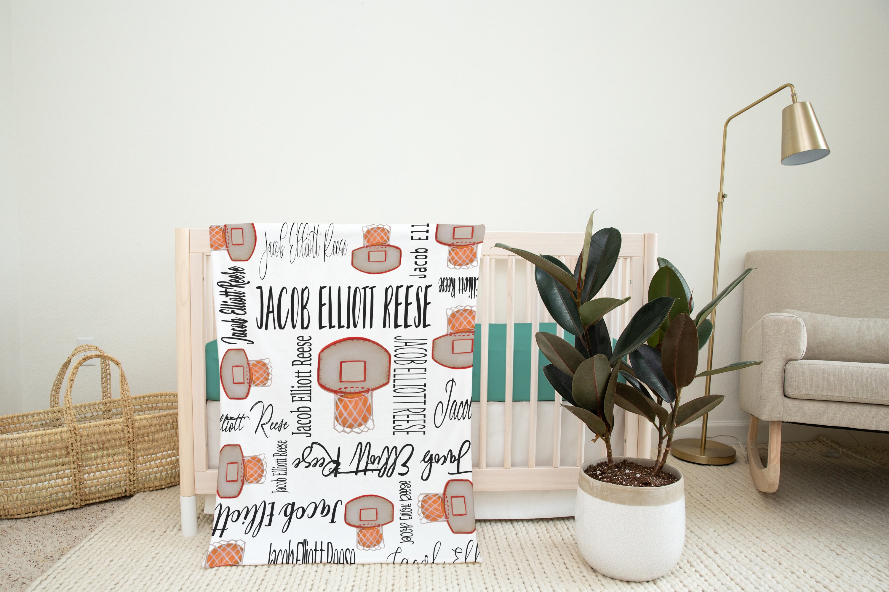 Basketball Baby Blankets, Custom Basketball Blanket, Personalized Baby Blanket Boy, New Dad Gift, Sport Baby Shower, Minky Baby Blanket