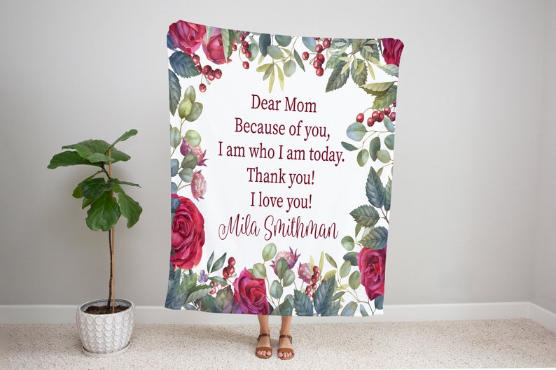 Mother Thank You Blanket Mother Blanket From Daughter Throw Etsy