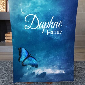 Butterfly Personalized Blanket, Adult Snuggly Blanket, Boho Throw Blanket, Custom Baby Blanket, Minky Blanket Adult, Colorful Throw Blanket