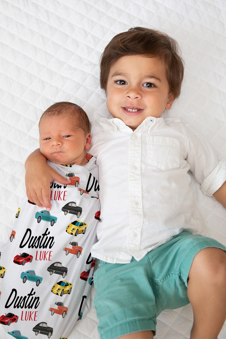 Car Swaddle Baby Boy Swaddle Personalized Swaddle Blanket Etsy