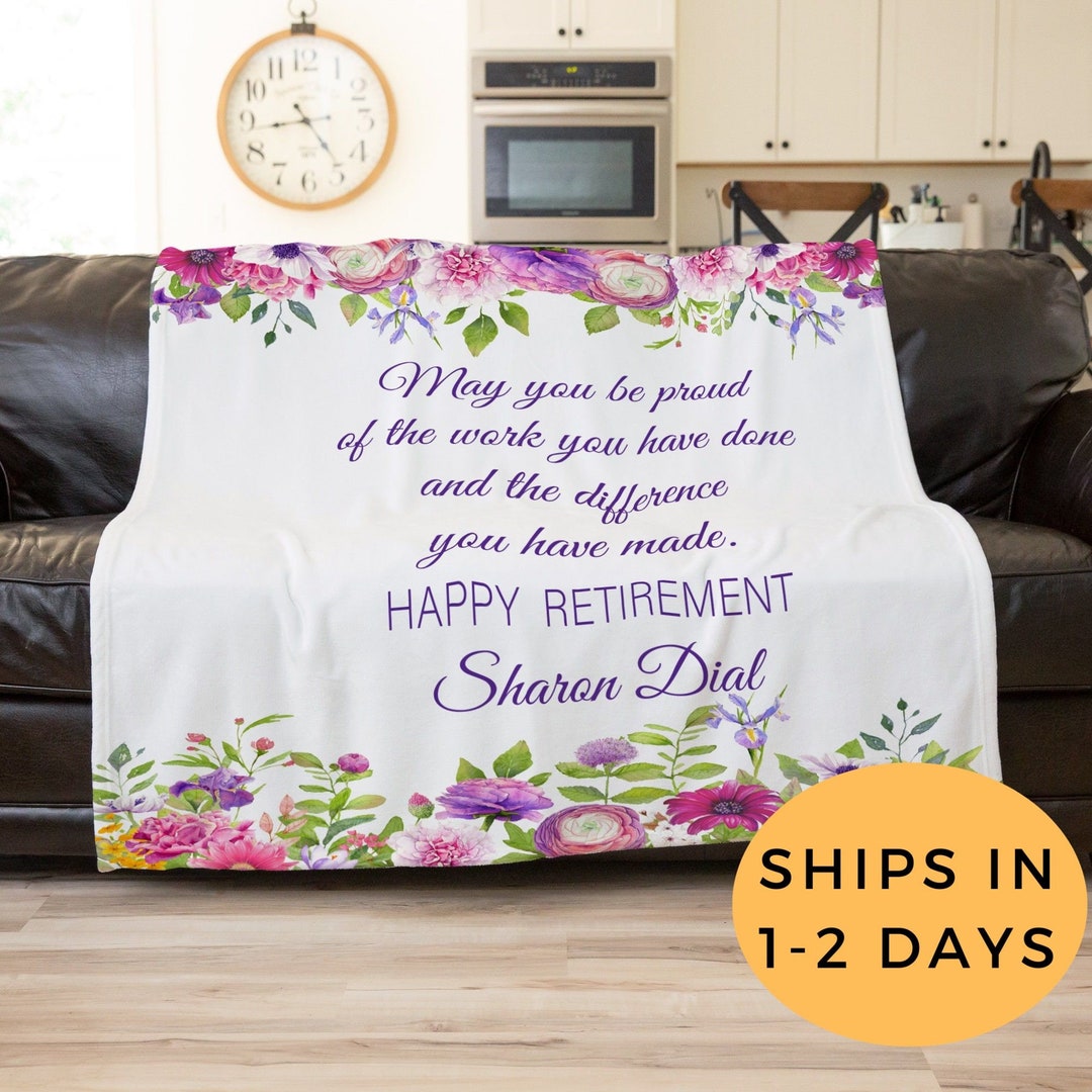 Custom Retirement Blanket, Personalized Retirement Gifts for Women ...