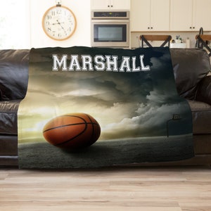 Basketball Blanket, Basketball Room Decor, Basketball Gift, Custom Basketball Throw Blanket, Basketball Birthday, Basketball Coach Gift