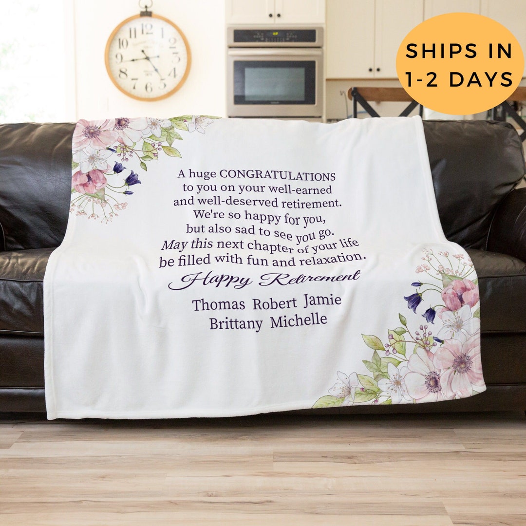 Retirement Blanket, Retirement Gift Idea, Gift for Coworker Leaving