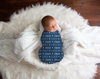 Star Swaddle Infant Boy Personalized Blanket Name Swaddle Cuties Theme Baby Shower Star Nursery Decor Hospital Swaddle Set Newborn Etsy Canada