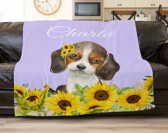 Dog Blanket, Personalized Dog Blanket, Baby Name Blanket, Custom Dog Blanket, Puppy Blanket, Beagle, Dog Lover Gift, Adult Personalized
