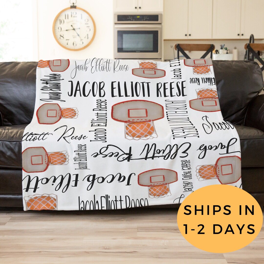 Basketball Baby Blankets, Custom Basketball Blanket, Personalized Baby