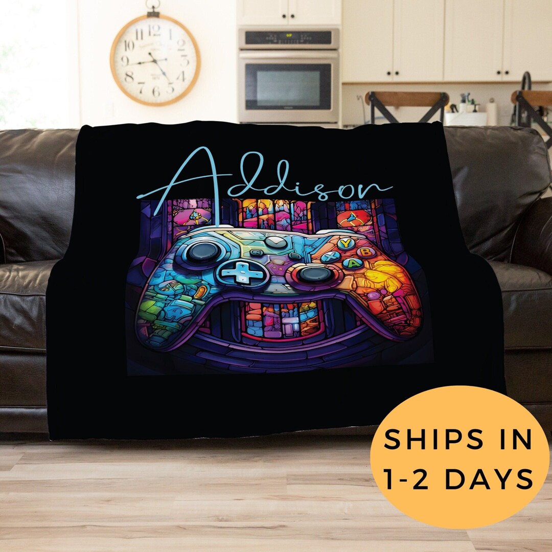 Gamer Blanket, Gaming Room Decor, Gaming Blanket, Cute Gaming