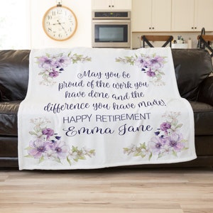 Retirement Blanket, Custom Retirement Gifts, Personalized Retirement, Womens Retirement Gift,  Woman Retirement GIft, Teacher Retirement, RN