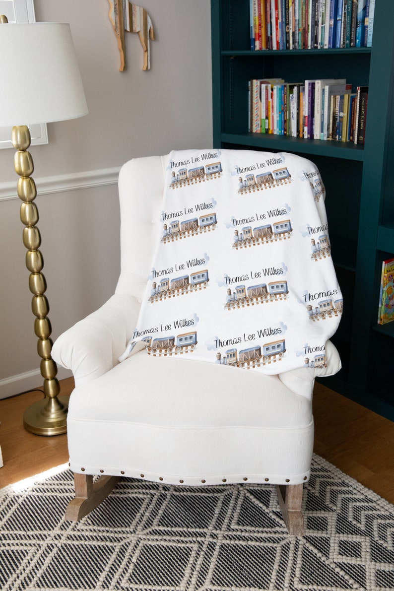 Train Blanket Personalized Baby Blanket Boy Custom Toddler Etsy