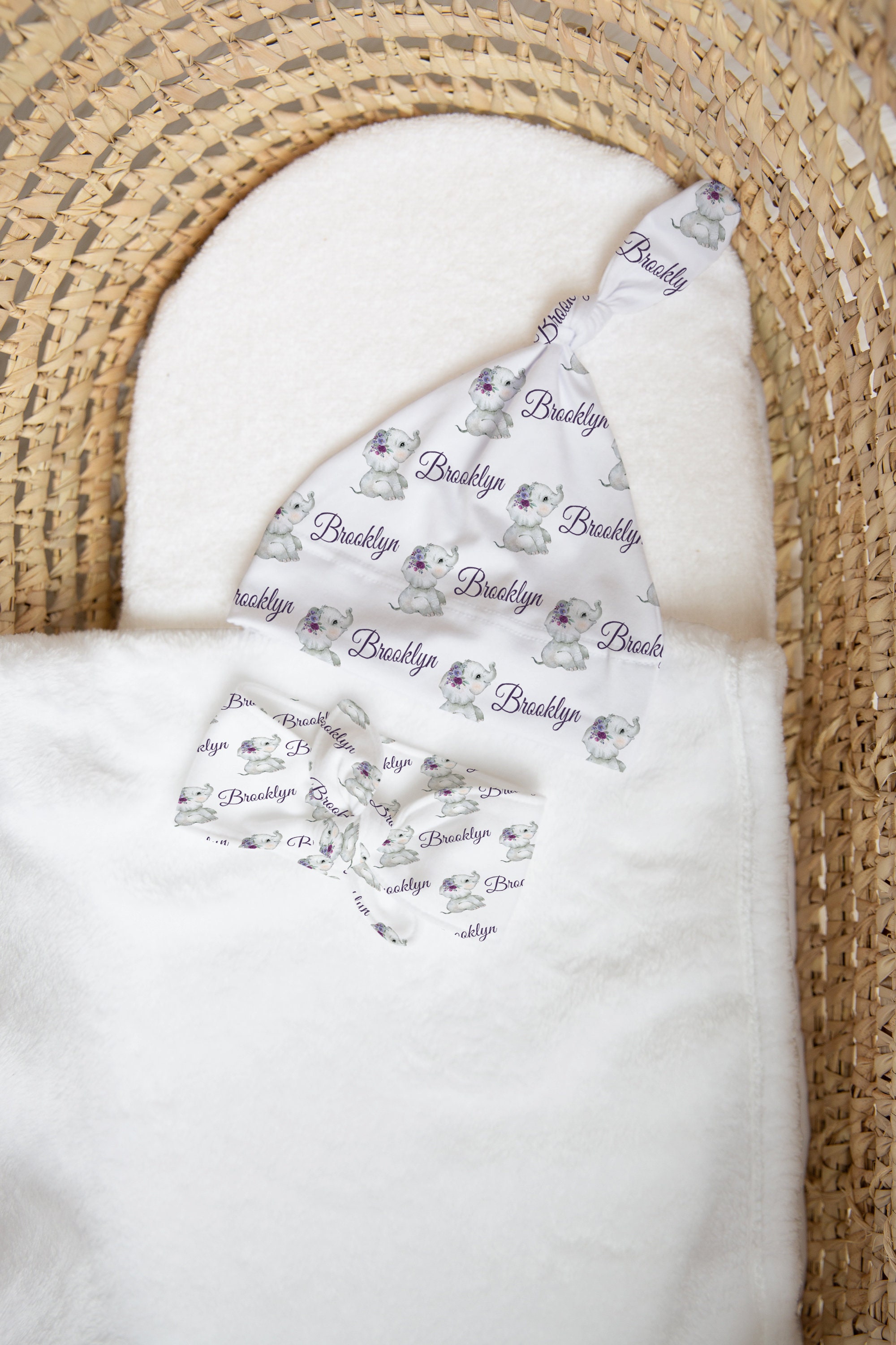 Elephant Swaddle Custom Swaddle Blanket Personalized Baby Etsy