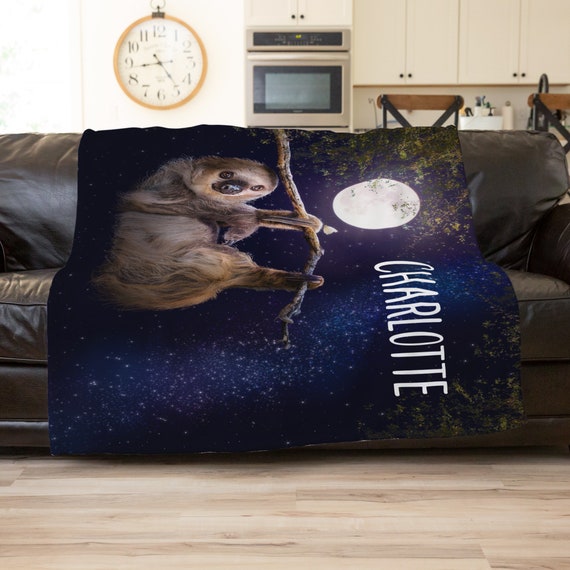 Sloth Blanket, Personalized Kid Blanket, Teen Gift Girl Ideas, Sloth Blanket Adult, Custom Name Blanket, Birthday Gift For Teen, Sloth Baby