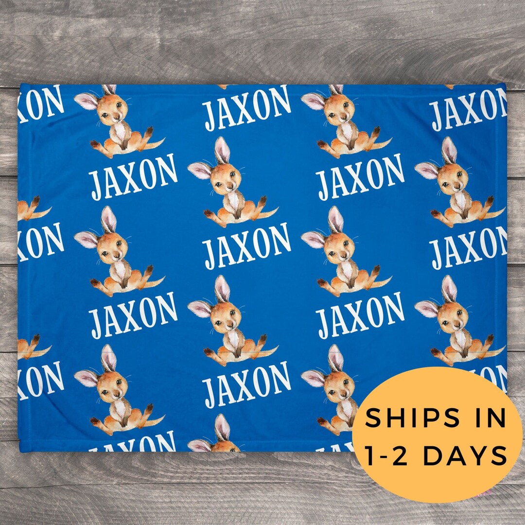 Kangaroo Blanket Personalized Blanket Throw Baby Receiving Etsy