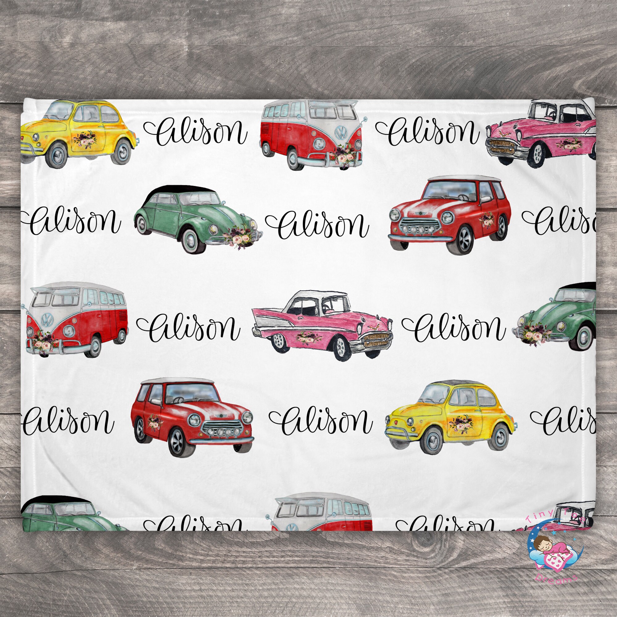 Car Blanket Vintage Car Throw Blanket Baby Girl Blanket Etsy