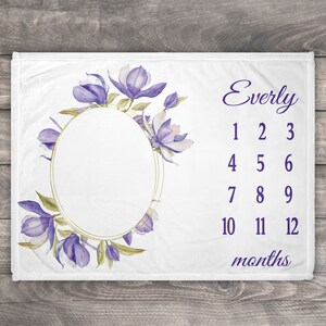 Flower Milestone Blanket, Baby Milestone Blanket Girl, Monthly Milestone Blanket Girl, Personalized Milestone Blanket, Custom Milestone