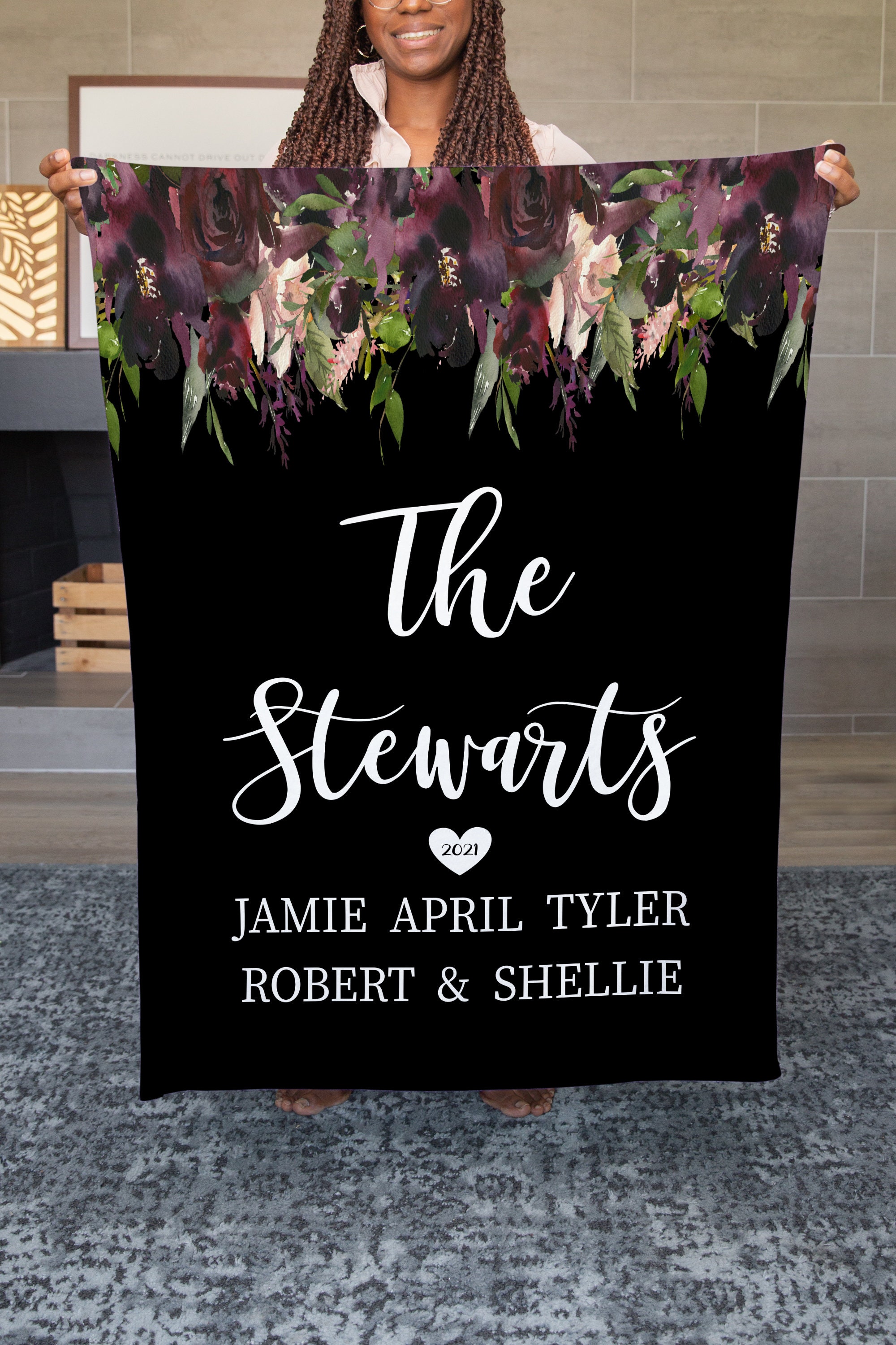 Family Established Last Name Blanket Personalized Blanket Etsy