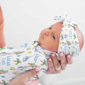 Heart Patterned Bunny Ear Style Swaddle