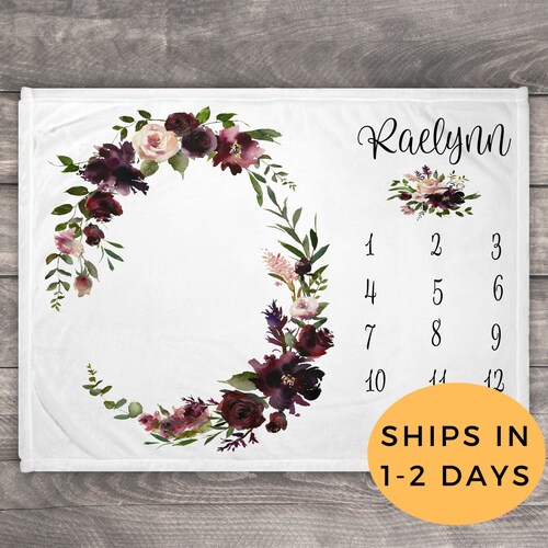 Thin Blue Line Baby Milestone Blanket Policeman Baby Blanket Etsy