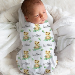 Lion Swaddle, Personalized Swaddle Blanket Boy, Girl And Boy Swaddle, Lion Baby Shower, Lion Nursery, Personalized Newborn Gift Boy, Theme