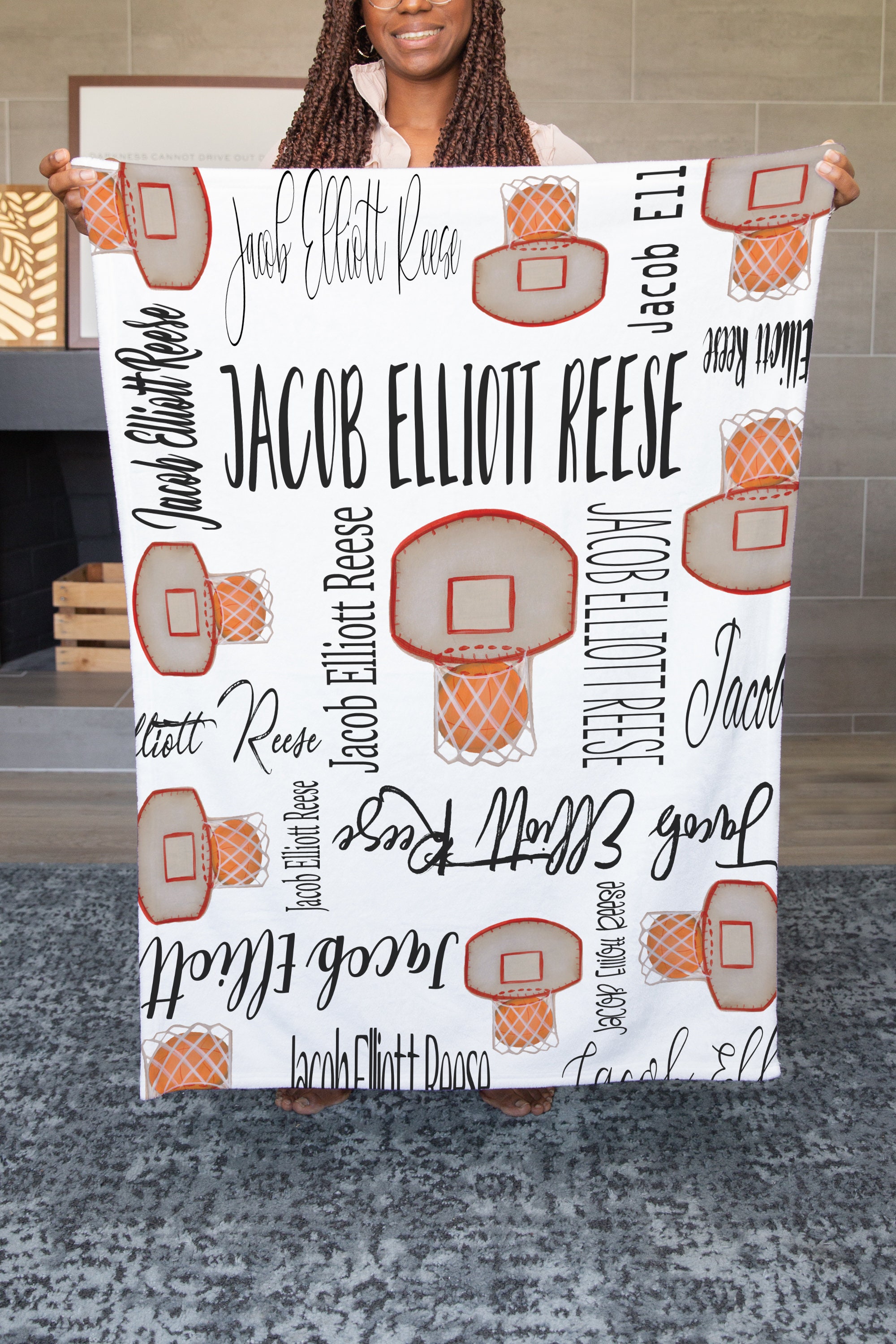 Basketball Baby Blankets, Custom Basketball Blanket, Personalized Baby Blanket Boy, New Dad Gift, Sport Baby Shower, Minky Baby Blanket