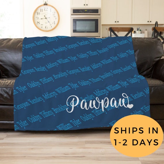 Nana and Papa Gift Grandparent Blanket Personalized Pawpaw Gift