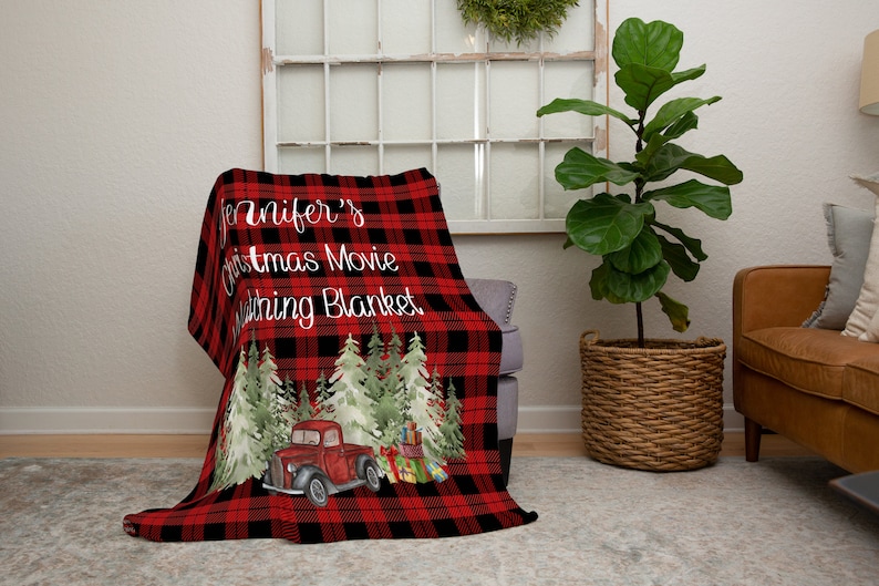 Christmas Movie Blanket, Personalized Name Blanket, Bestfriend Christmas Gift, Coworker Present, Gifts For Her Christmas Blanket, Decor image 5