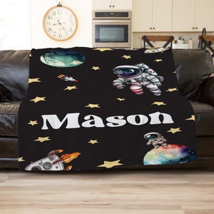 Space Blanket, Outer Space Decor, Baby Shower Space Theme,  Outer Space Nursery Decor, Toddler Nap Blanket, Custom Kids Blanket, School Nap
