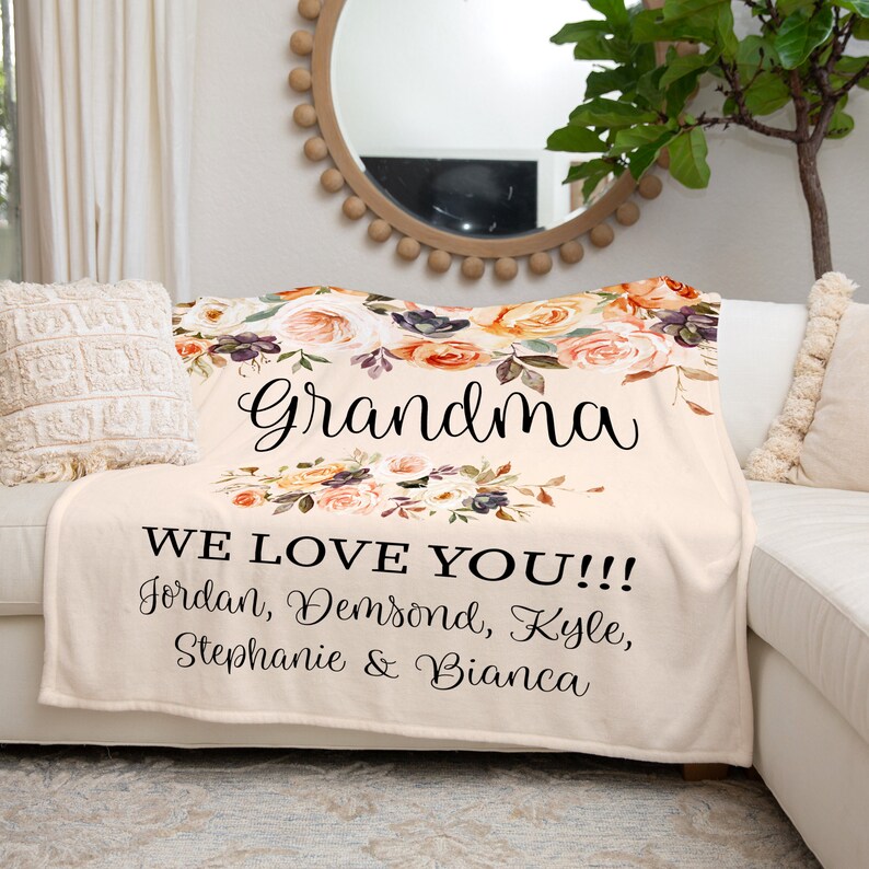Mom Blanket Grandma Blanket Personalized Blanket For Etsy