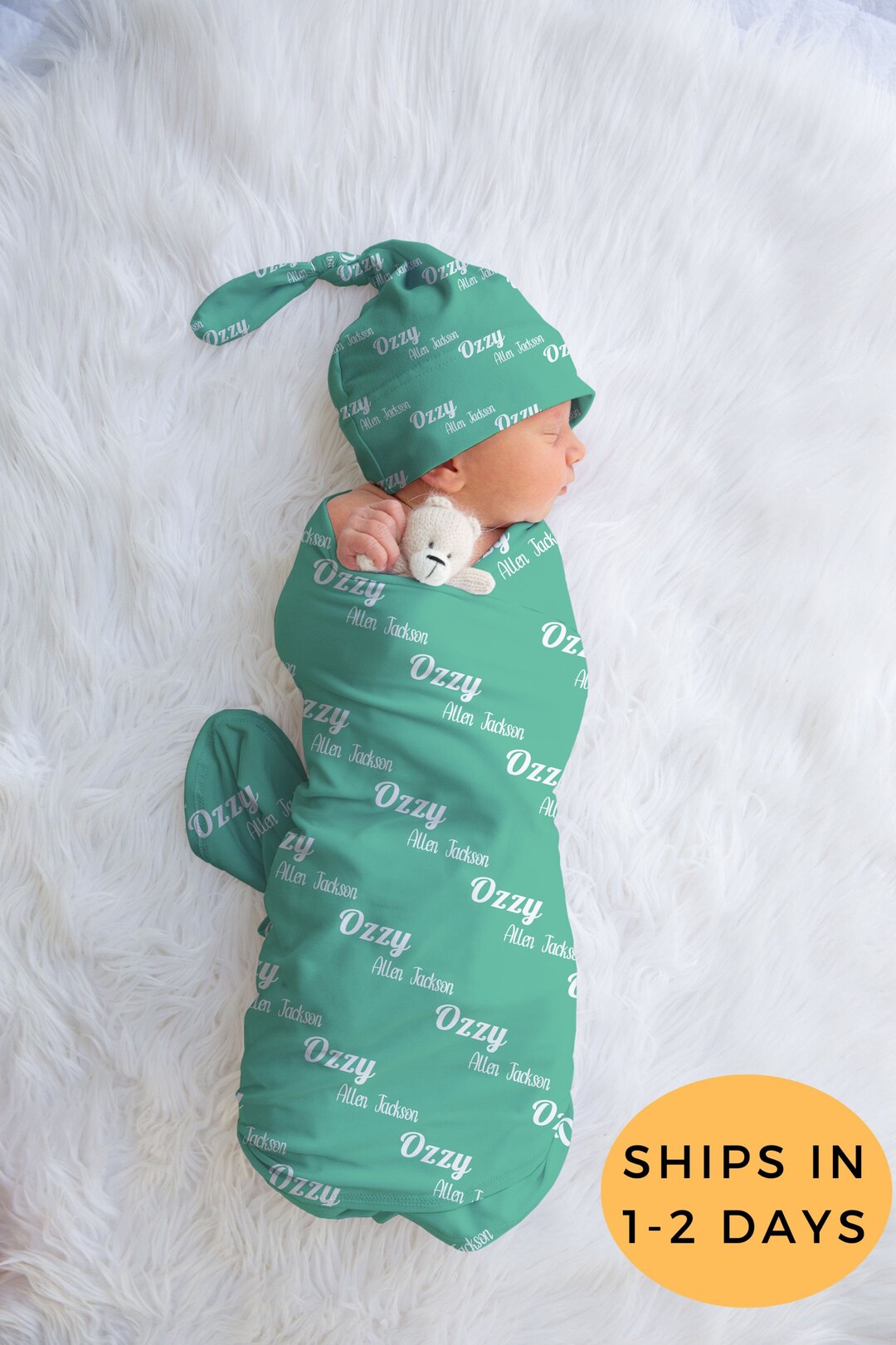 Baby Boy Swaddle Baby Name Swaddle Newborn Boy Swaddle Set Etsy