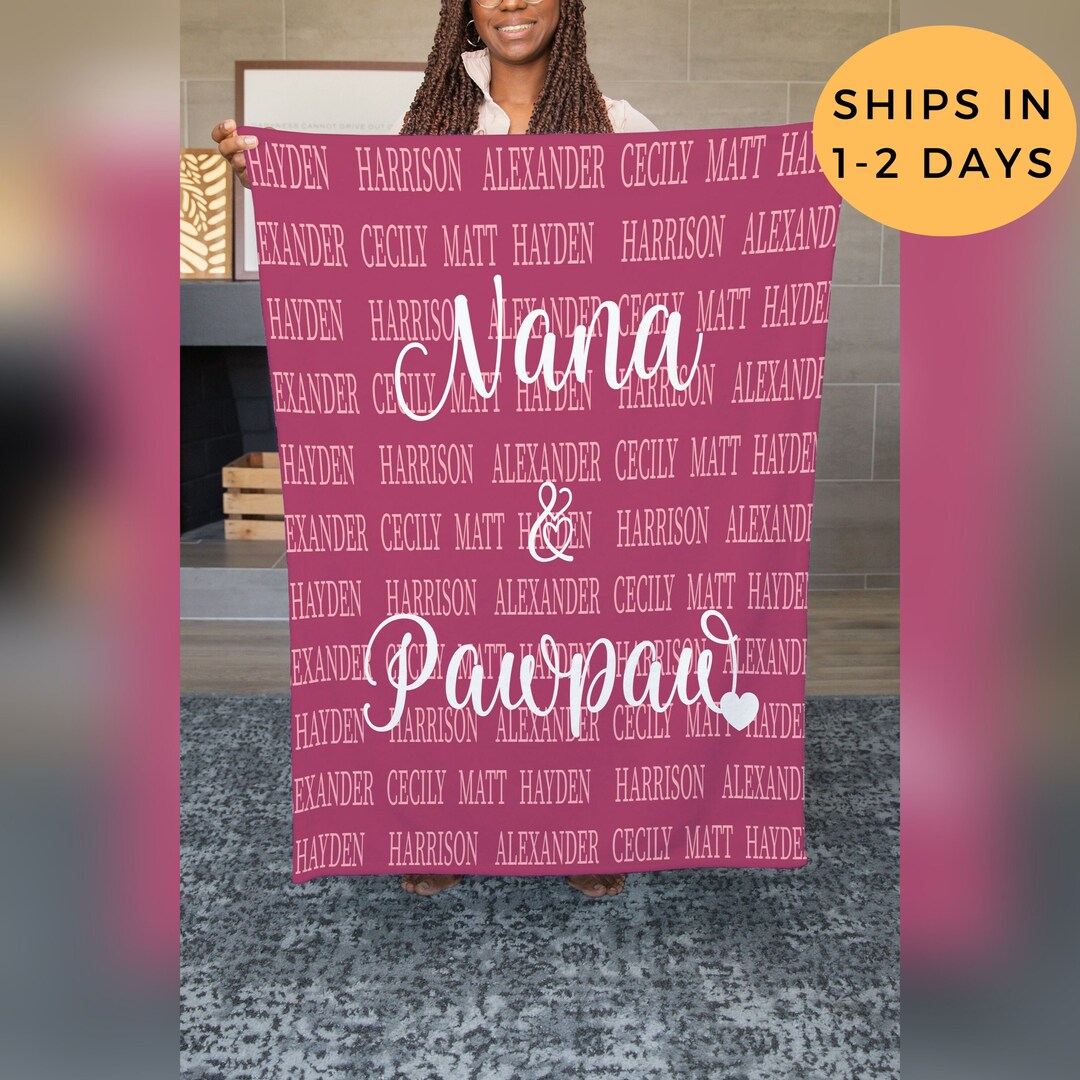 Grandparents Blanket, Nana Blanket, Personalized Blanket for Grandma