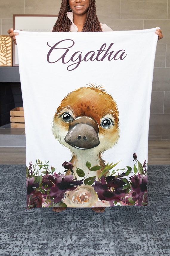 Playpus Blanket Platypus Decor Personalized Baby Blanket Girl Floral Baby Girl Throw Blanket Boho Daughter Gift From Mom Birthday Gift Etsy Canada