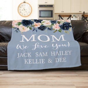 Mom Blanket, Grandma Blanket, Personalized Blanket For Grandma, Personalized Family Blanket, Mother's Day Gift, Gift For Mom image 1