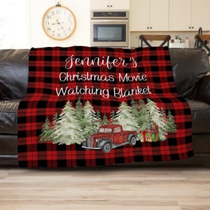 Christmas Movie Blanket, Personalized Name Blanket, Bestfriend Christmas Gift, Coworker Present, Gifts For Her Christmas Blanket, Decor