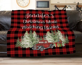 Christmas Movie Blanket, Personalized Name Blanket, Bestfriend Christmas Gift, Coworker Present, Gifts For Her Christmas Blanket, Decor