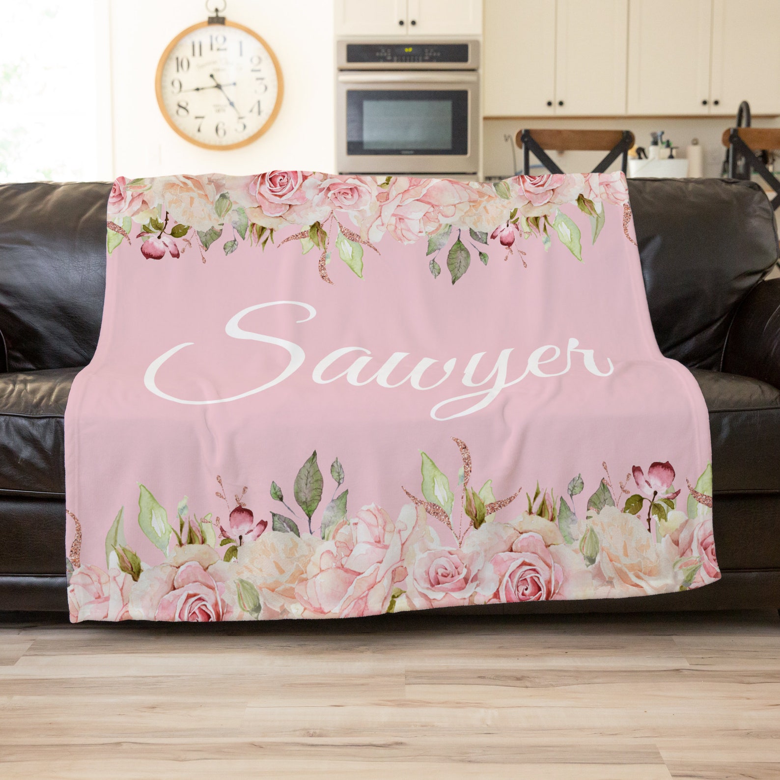 Floral Watercolor Blanket Personalized Blanket Adult Throw Etsy