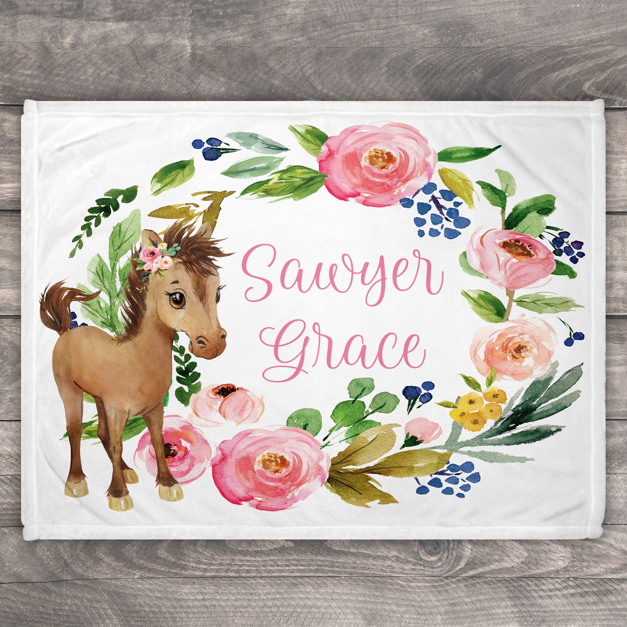 Horse Blanket, Horse Blanket Home Decor, Unique Horse Lover Gift, Horse and Rider Gift, Horse Gift For Little Girls, Horse Show Mom