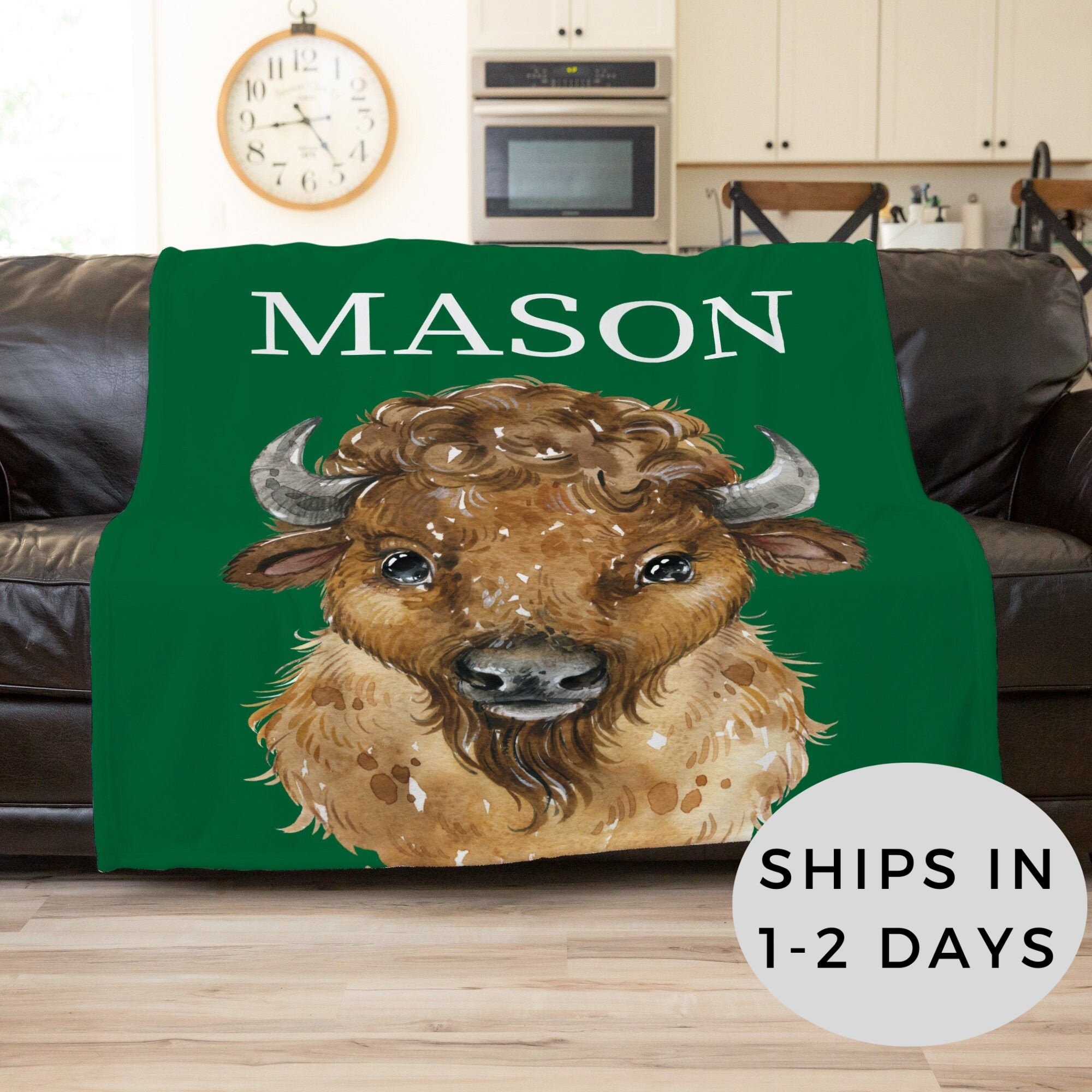 Bison Blanket Personalized Adult Throw Blanket Boho Buffalo Etsy