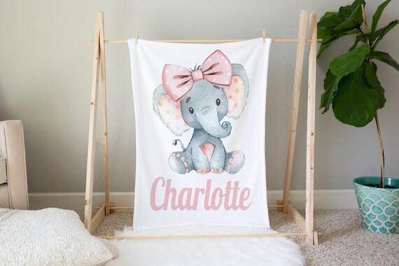 Dear Baby Gear Deluxe Double Layer Minky Baby Blanket - 38"x29", White Elephants & Opal Blue Dot - View #12