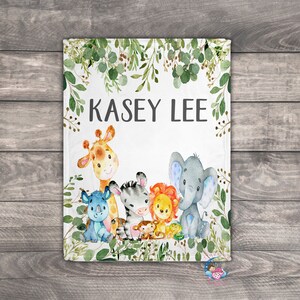 Personalized Baby Blanket Boy, Baby Name Blanket, Custom Baby Blanket, Safari Baby Blanket, Neutral Baby Bedding, Unique Baby Shower Gift