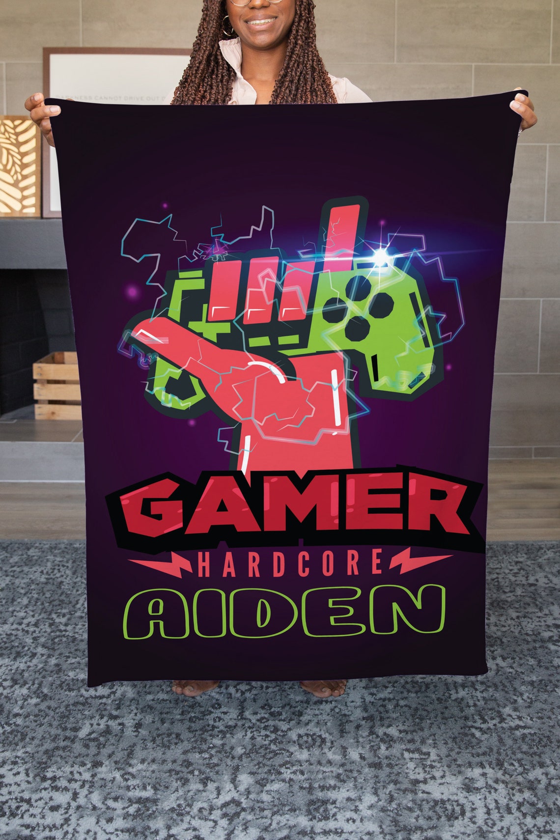 Video Game Blanket Video Game Room Decor Adult Minky Etsy