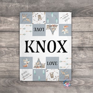Woodland Baby Blanket, Personalized Woodland Baby Blanket, Baby Woodland Animals Blanket, Baby Boy Woodland Nursery Decor, Baby Shower Gift