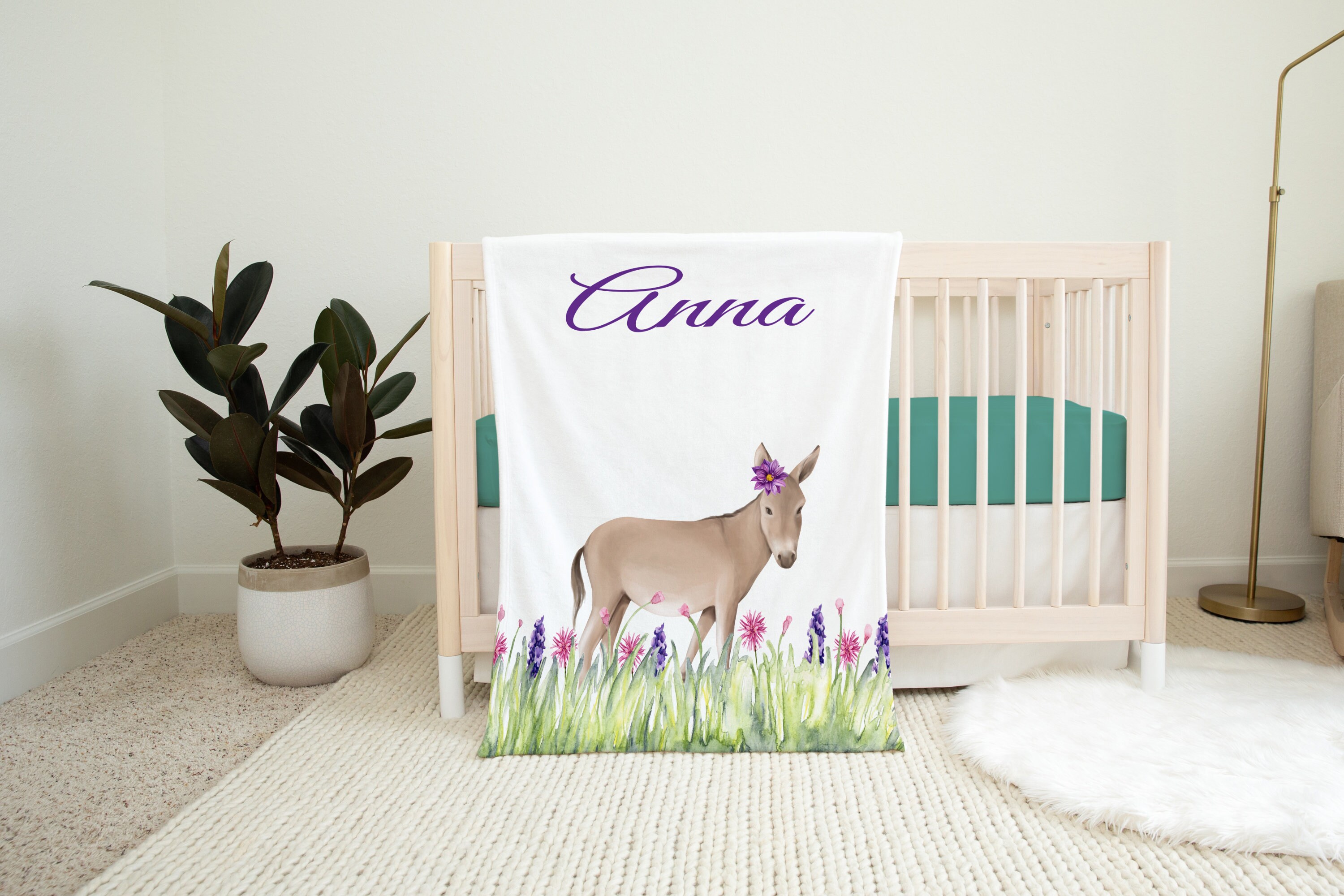 Donkey Blanket Personalized Baby Stroller Blanket Custom Etsy